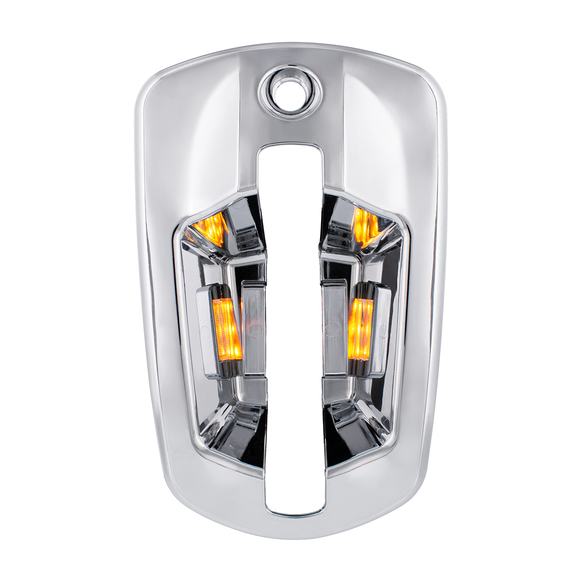 6 LED Chrome Door Handle Cover For 2018-2025 Freightliner Cascadia - Driver, Amber LED - Thumbnail 8