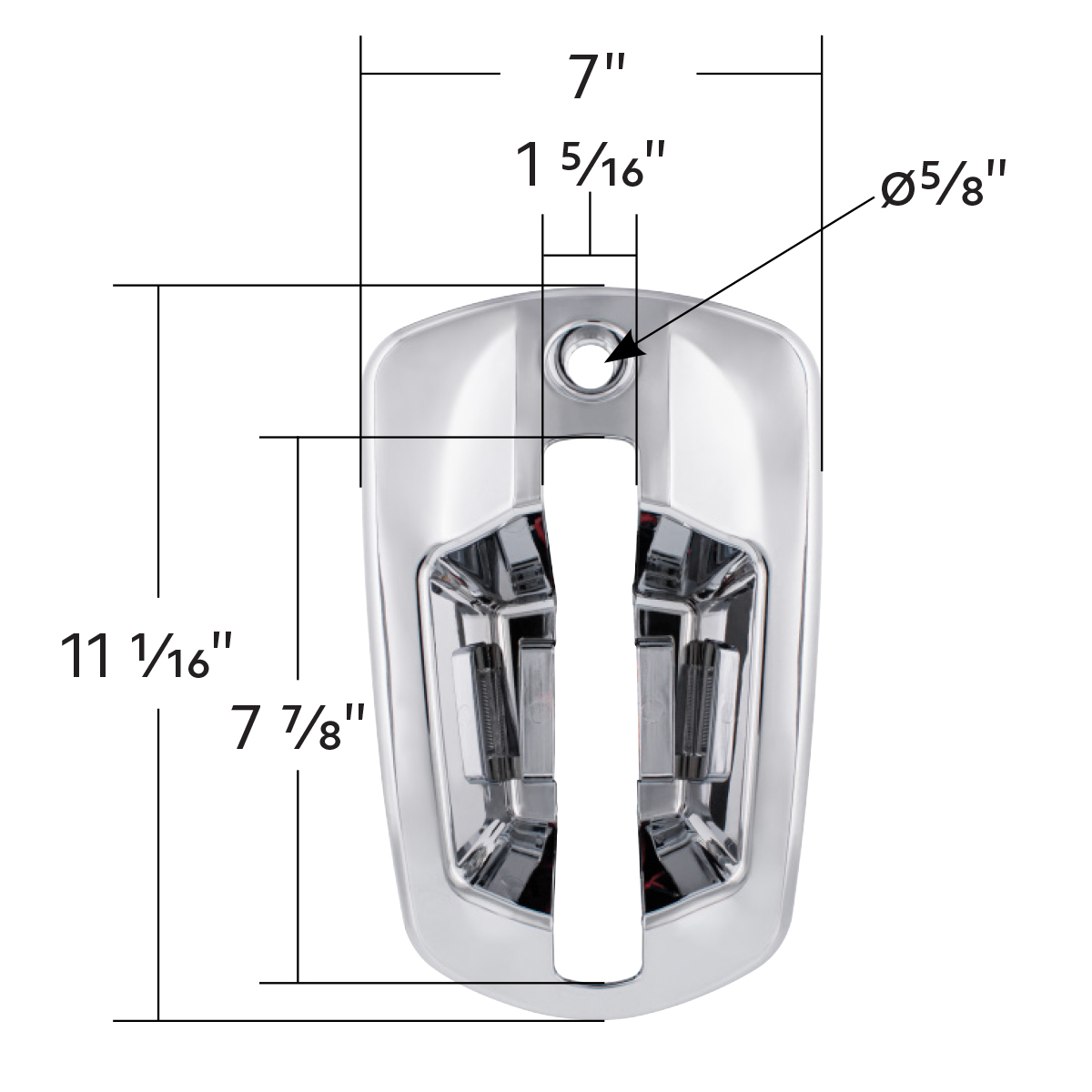 6 LED Chrome Door Handle Cover For 2018-2025 Freightliner Cascadia - Passenger, White LED - Thumbnail 7