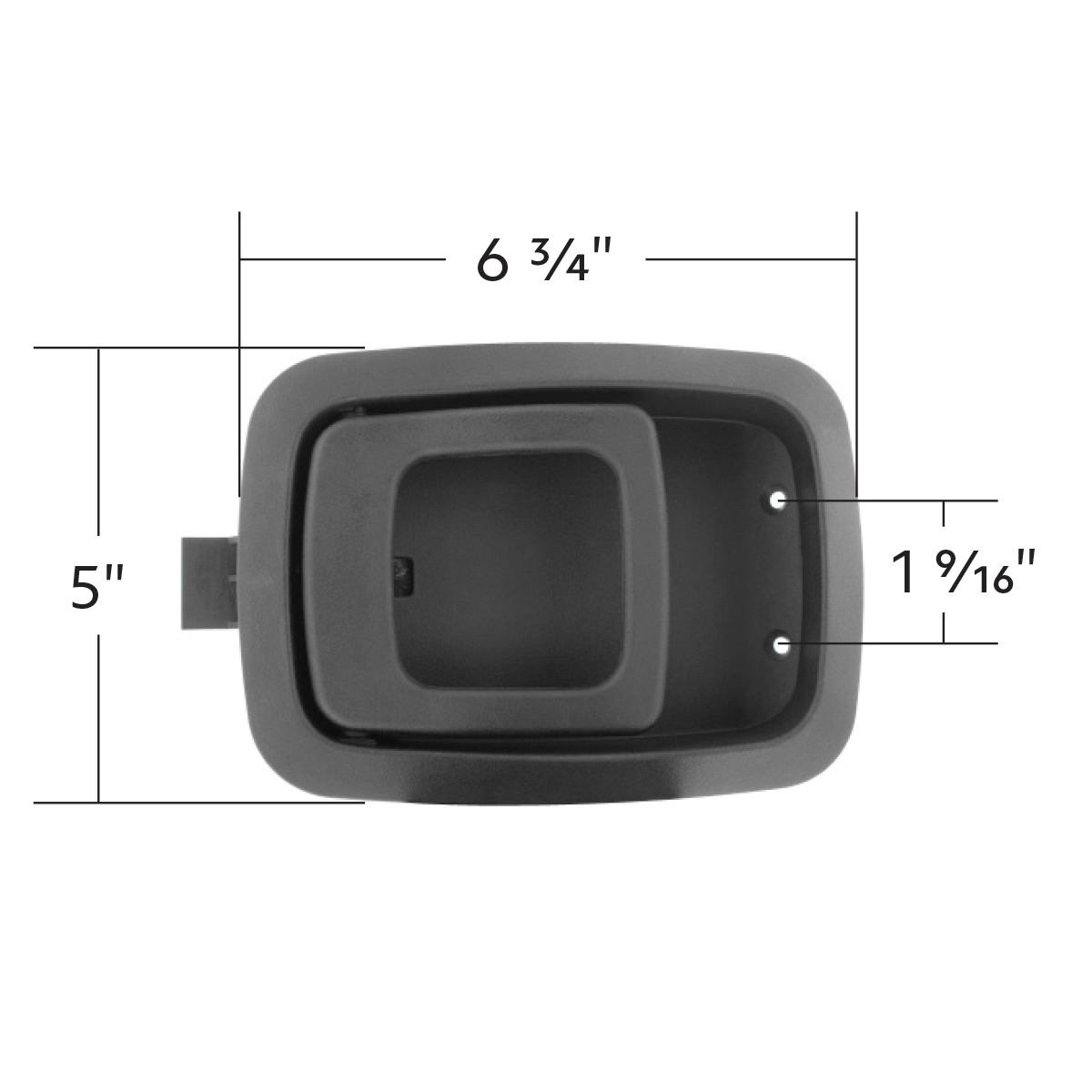 Black Plastic Interior Daylight Door Handle For 2002-2006 Kenworth W900/T800/T600/T300/C500 (Bulk) - Thumbnail 5