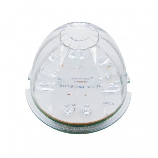 Fog Light Cover With 17 LED Watermelon Light For 2007-2017 KW T660 (Driver) - Amber LED/ Clear Lens - Thumbnail 2