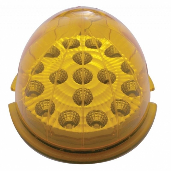 Fog Light Cover With 17 Amber LED Hi/Lo Clear Style Reflector Light For 2007-17 KW T660- Passenger -Amber Lens - Thumbnail 2