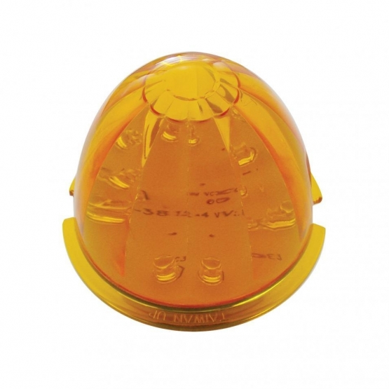 Fog Light Cover With Amber LED Watermelon Light & Visor For 2007-17 KW T660- Passenger -Amber Lens - Thumbnail 2