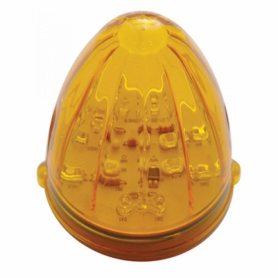 Fog Light Cover With 19 LED Watermelon Light For 2007-17 KW T660 (Passenger) - Amber LED/ Amber Lens - Thumbnail 2