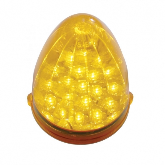 Fog Light Cover With 19 LED Reflector Light & Visor For 2007-17 KW T660 (Passenger) - Amber LED/ Clear Lens - Thumbnail 2