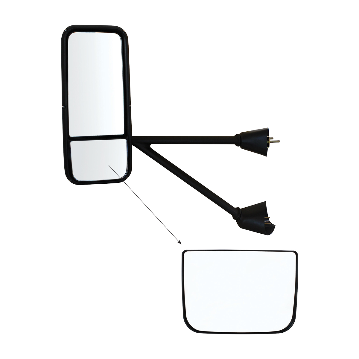 Kenworth T600/T660/T800 Series Mirror Only (Lower) - Heated - Thumbnail 3
