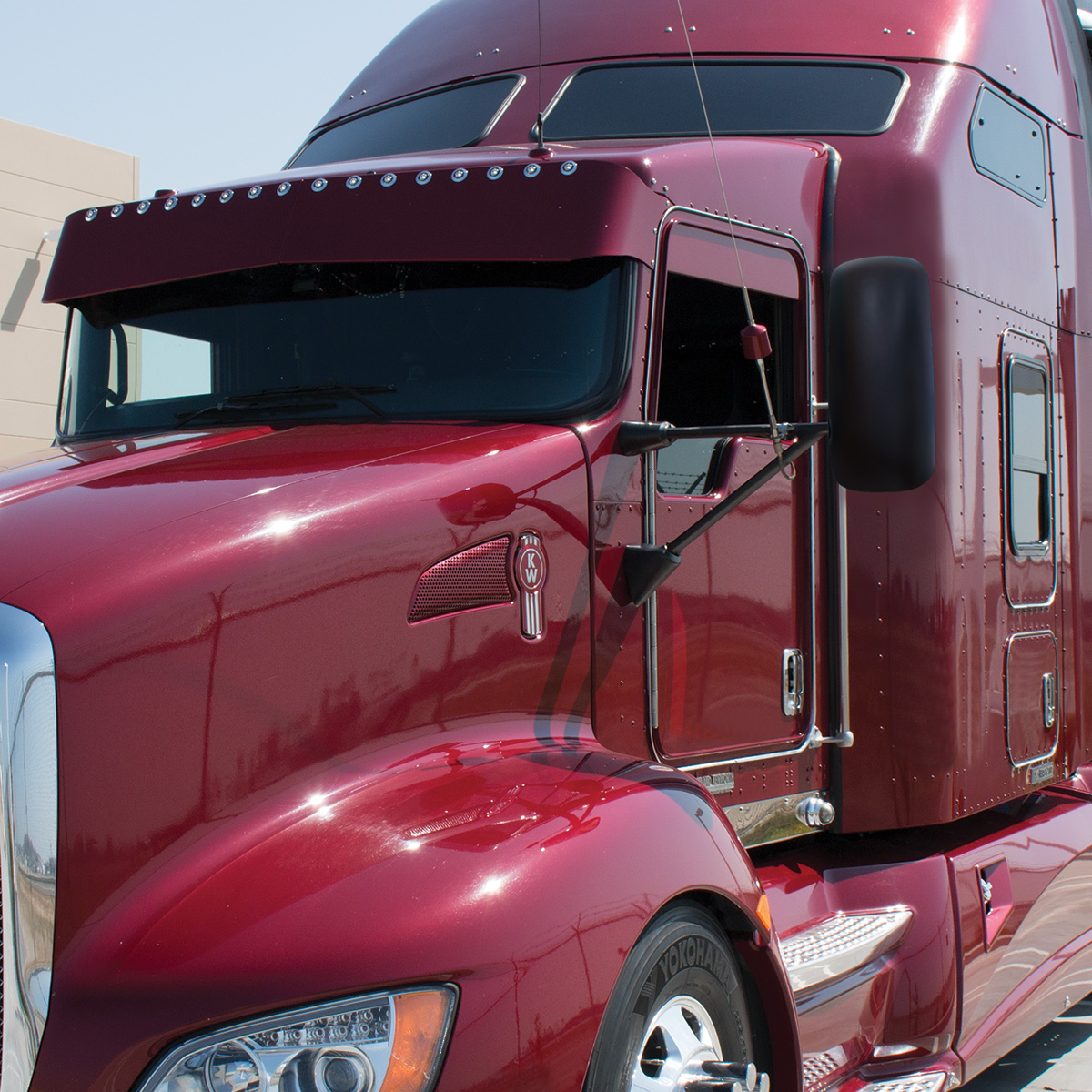 Matte Black Mirror Cover For 1990+ Kenworth T170/T270/T370/T440/T470/T600/T660/T800 - Driver (Bulk) - Thumbnail 4