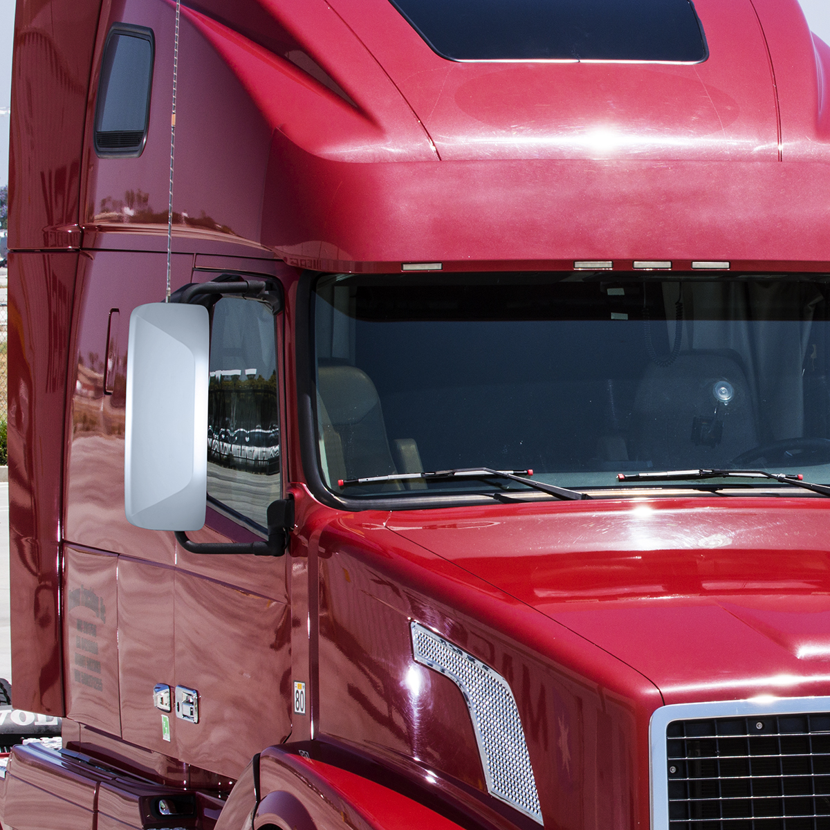Chrome Mirror Cover For 2012-2024 Volvo VNL - Passenger - Thumbnail 4
