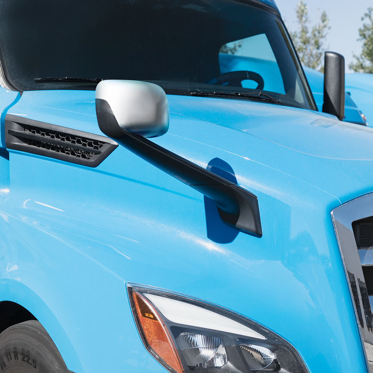 Chrome Hood Mirror With Heated Lens For 2018-2025 Freightliner Cascadia - Passenger - Thumbnail 5