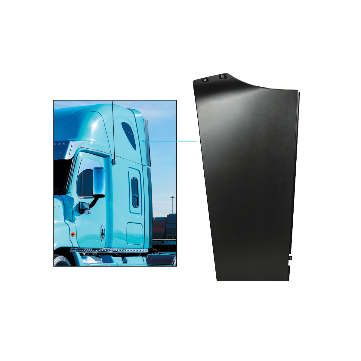 Upper Sleeper Fairing For 2008-2025 Freightliner Cascadia - Passenger - Thumbnail 4