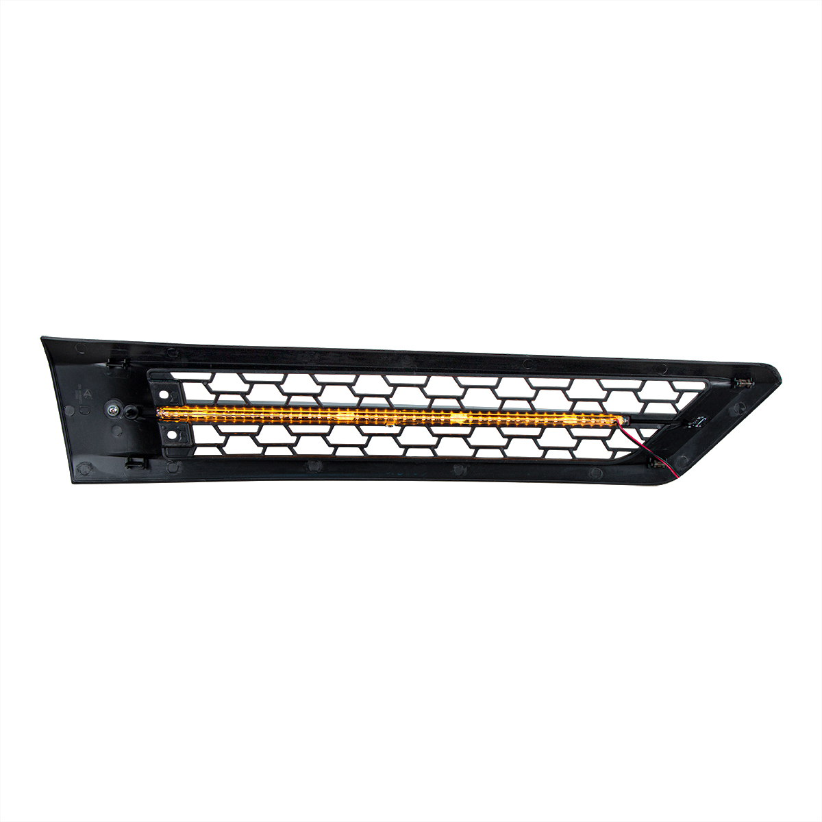 Hood Air Intake Grille With Amber LED For 2018-2024 Freightliner Cascadia 126 - Driver - Thumbnail 4