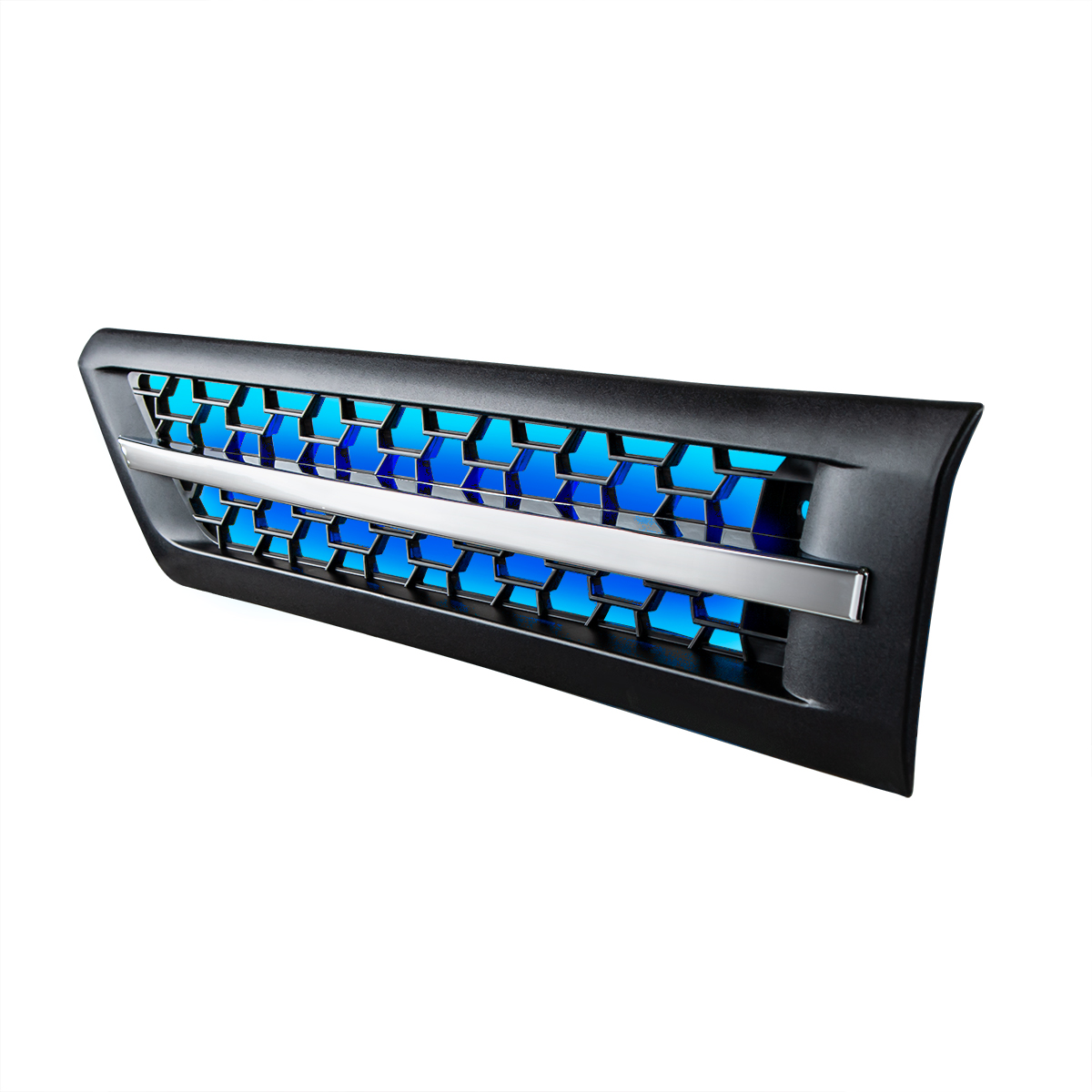 Hood Air Intake Grille With Blue LED For 2018-2024 Freightliner Cascadia 126 - Driver - Thumbnail 3