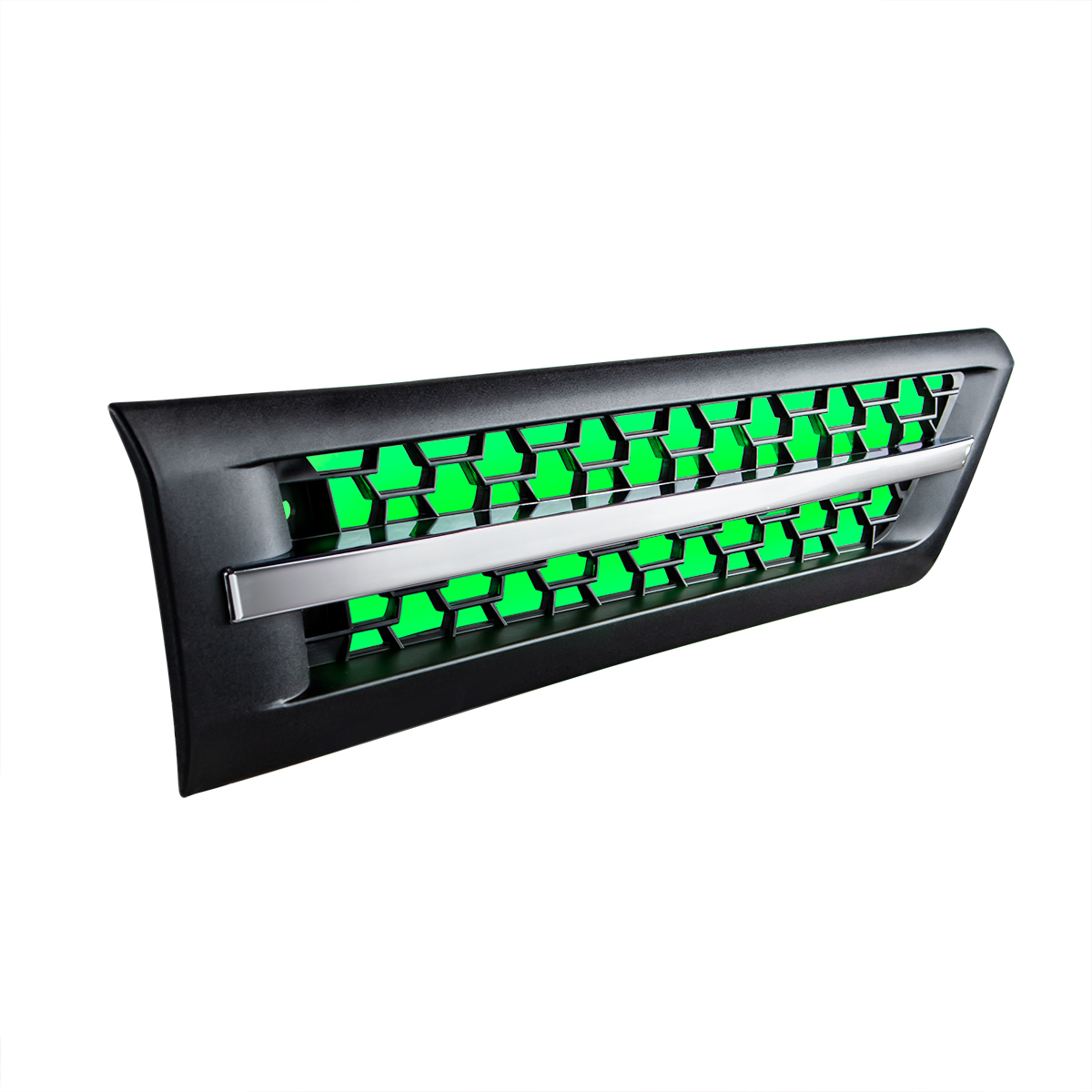 Hood Air Intake Grille With Green LED For 2018-2024 Freightliner Cascadia 126 - Passenger - Thumbnail 3