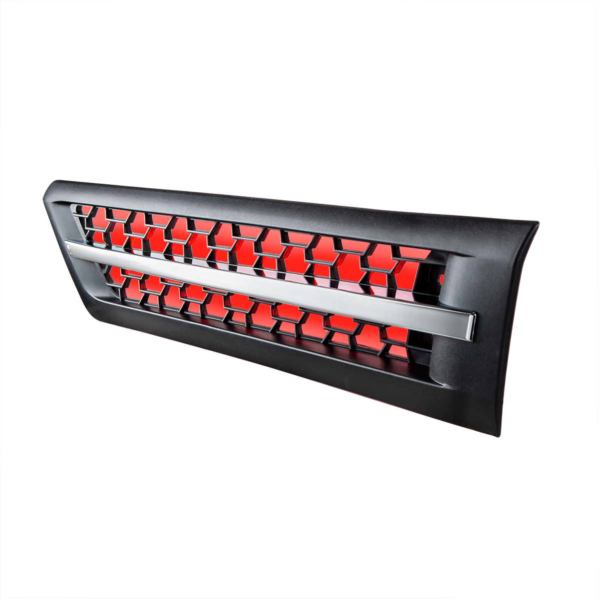 Hood Air Intake Grille With Red LED For 2018-2024 Freightliner Cascadia 126 - Driver - Thumbnail 3