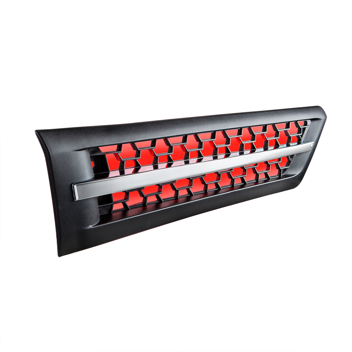 Hood Air Intake Grille With Red LED For 2018-2024 Freightliner Cascadia 126 - Passenger - Thumbnail 3