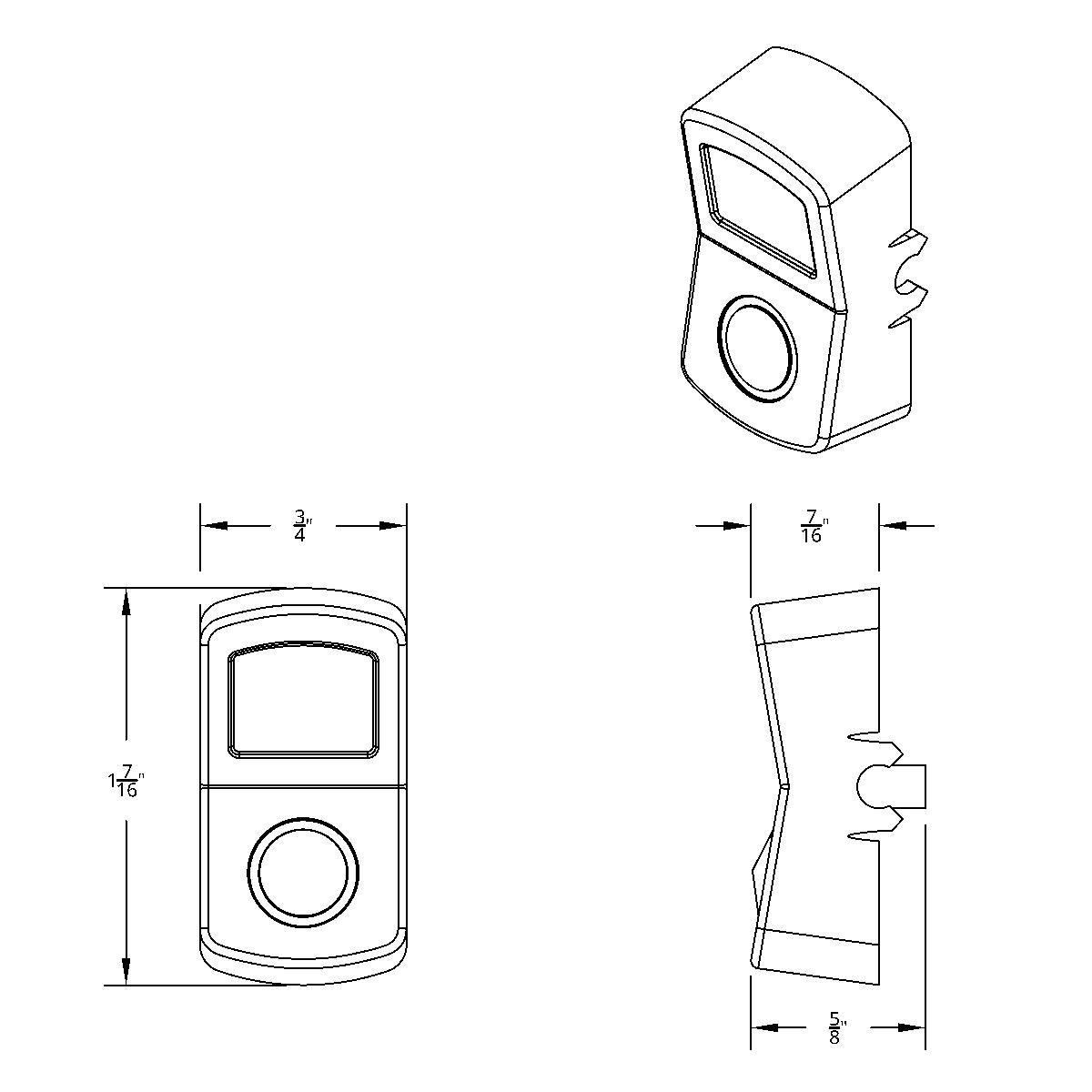 "Diagnostic" Rocker Switch Cover With Blue Crystal - Thumbnail 2