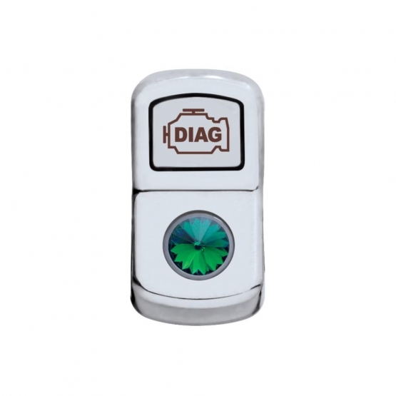"Diagnostic" Rocker Switch Cover With Green Crystal