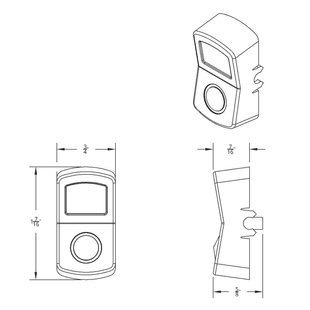 "Headlight" Rocker Switch Cover With Blue Crystal - Thumbnail 2