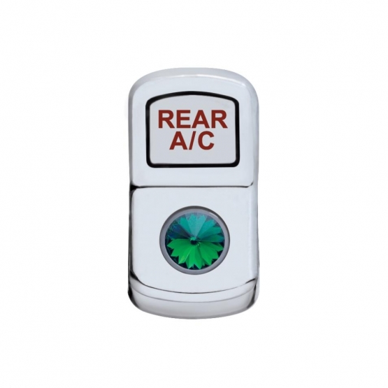 "Rear A/C" Rocker Switch Cover With Green Crystal