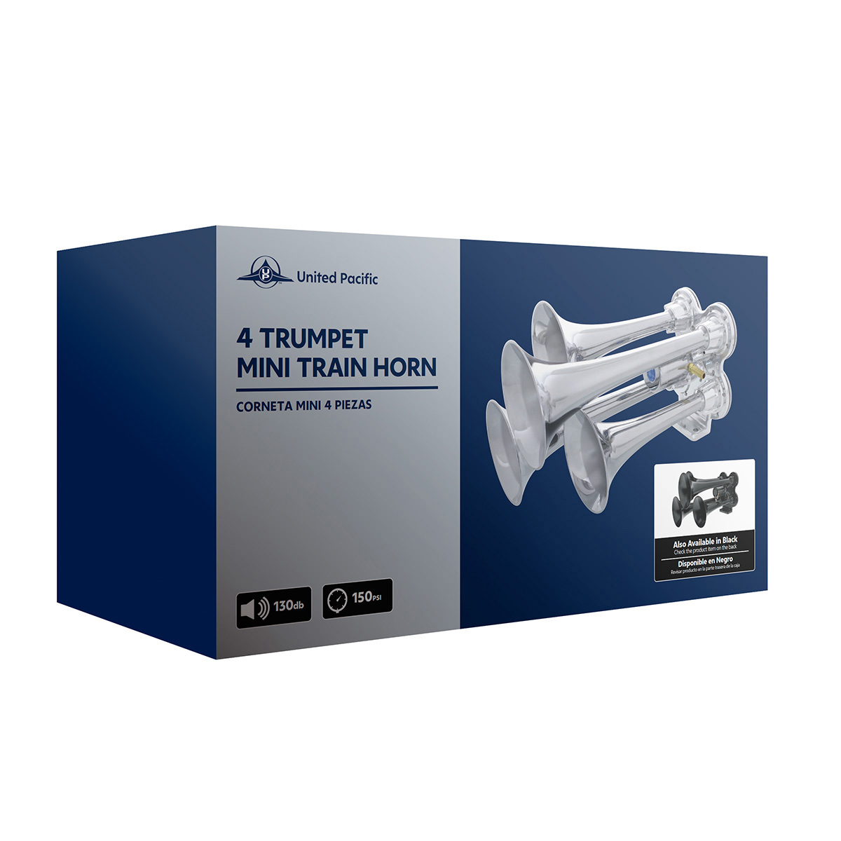 4 Trumpet Mini Train Horn-Chrome - Thumbnail 11