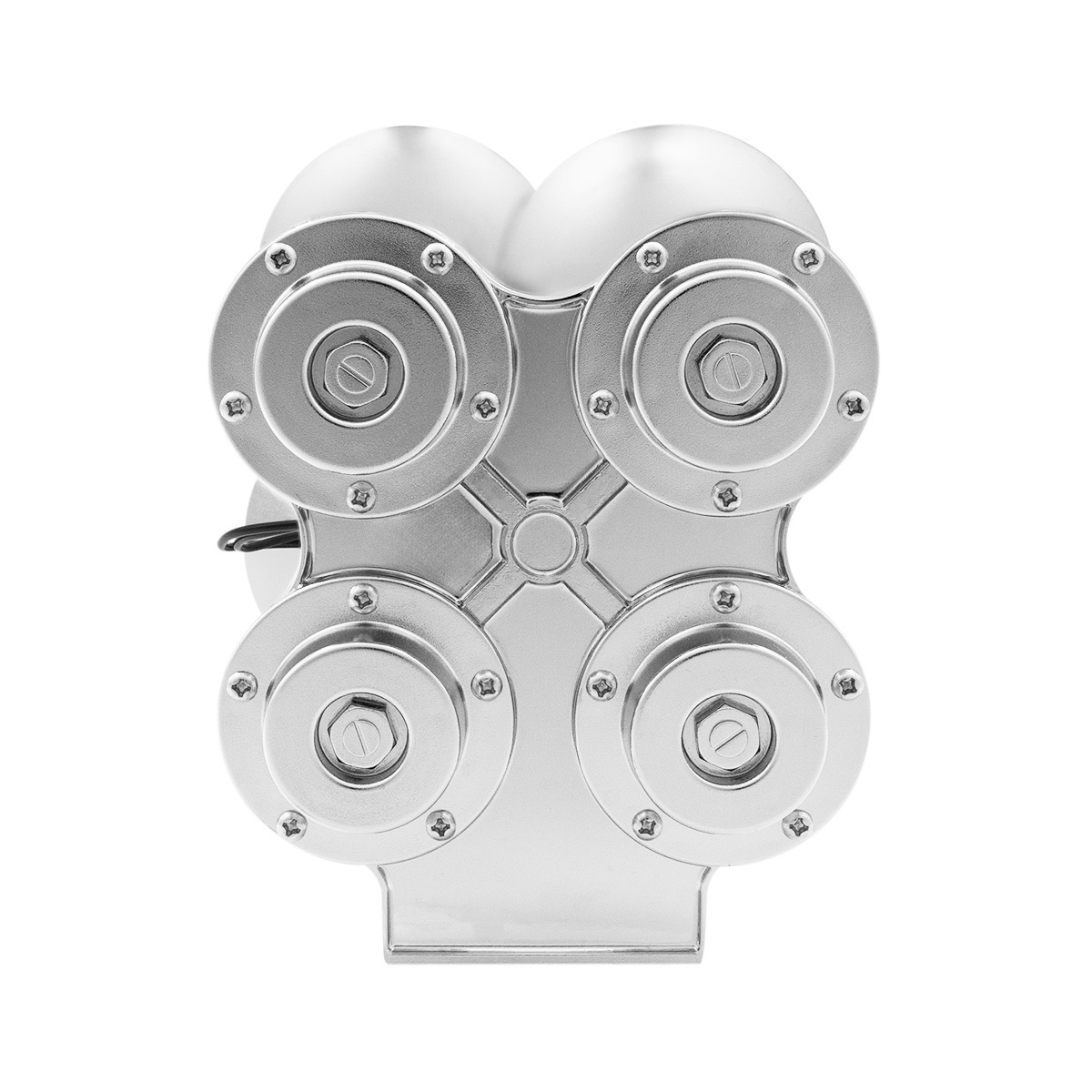 4 Trumpet Mini Train Horn-Chrome - Thumbnail 4