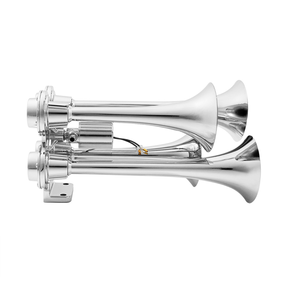 4 Trumpet Mini Train Horn-Chrome - Thumbnail 5
