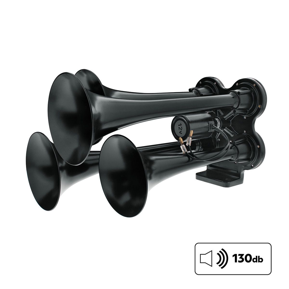 4 Trumpet Mini Train Horn-Black