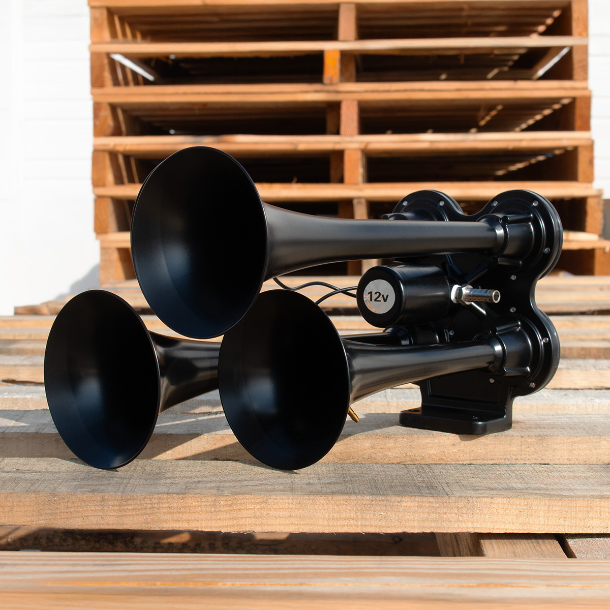 4 Trumpet Mini Train Horn-Black - Thumbnail 12