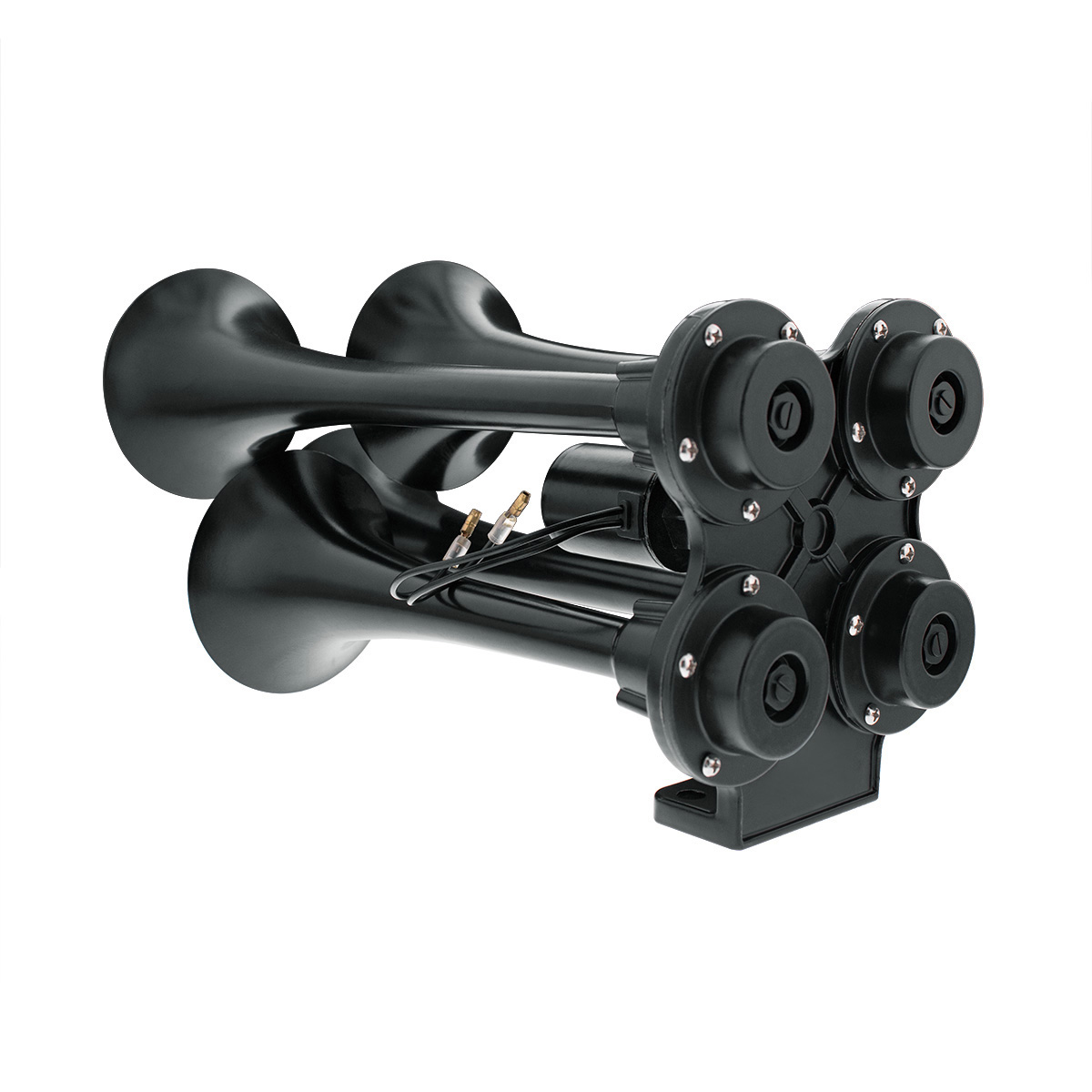 4 Trumpet Mini Train Horn-Black - Thumbnail 3