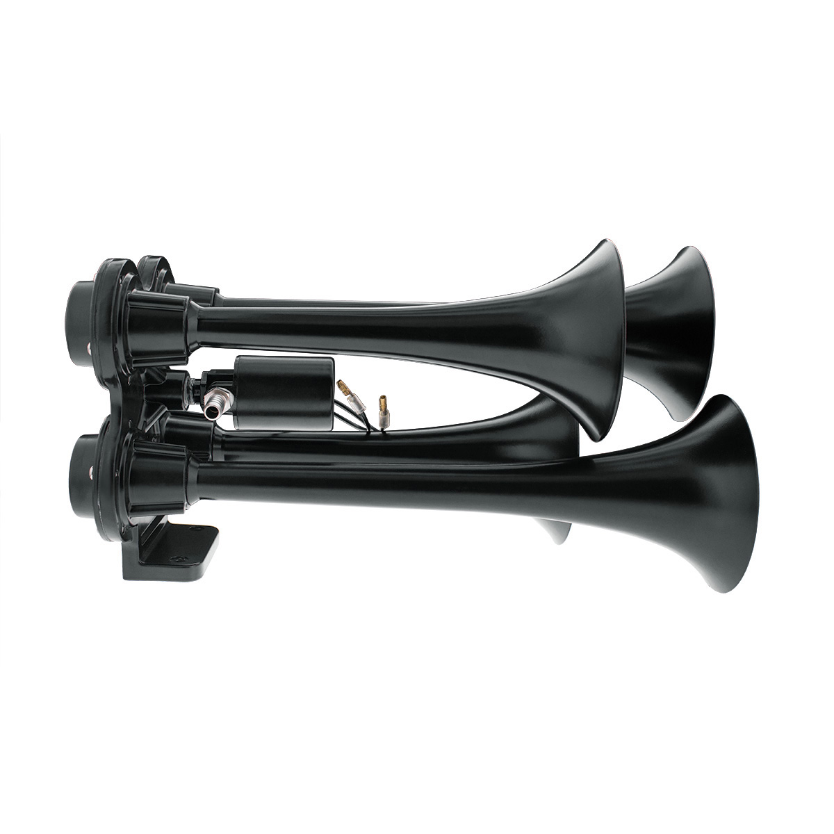 4 Trumpet Mini Train Horn-Black - Thumbnail 5