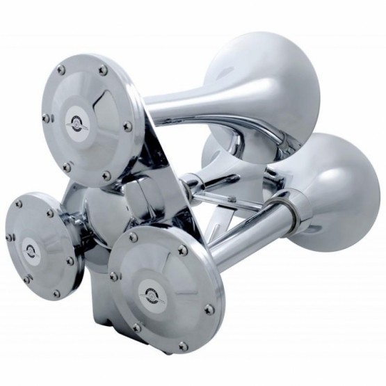 3 Trumpets Air Powered Train Horn With Support Bracket - Thumbnail 2