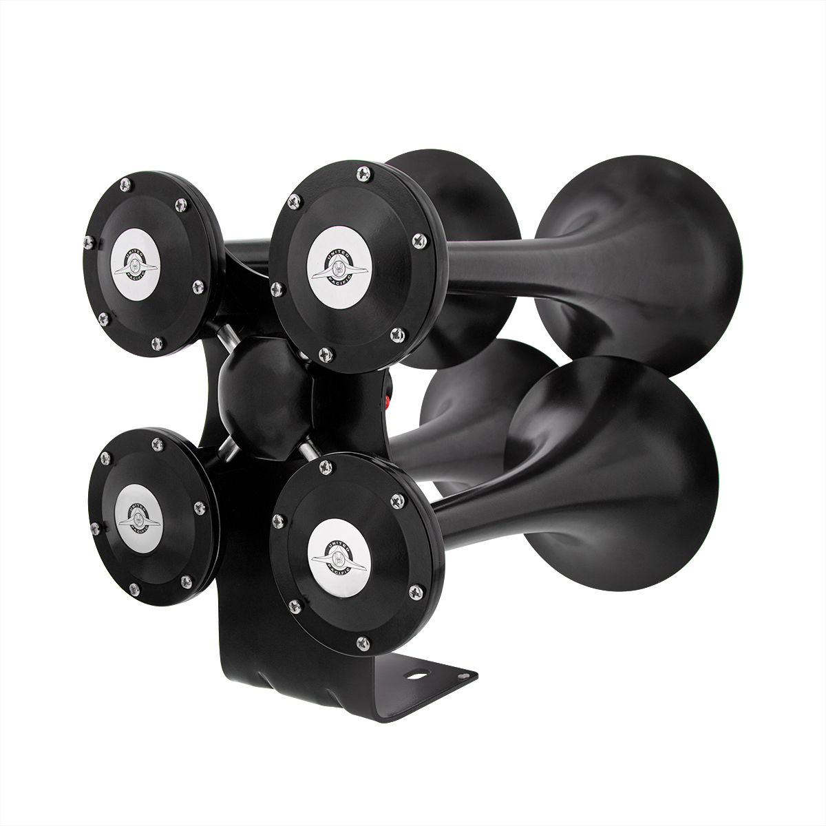 Black 4 Trumpets Air Powered Train Horn - Competition Series - Thumbnail 2