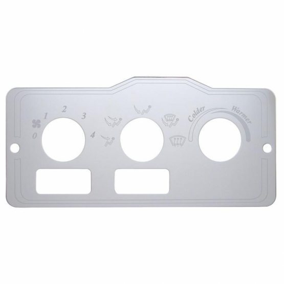 Peterbilt Stainless A/C Control Plate - 2 Square Openings