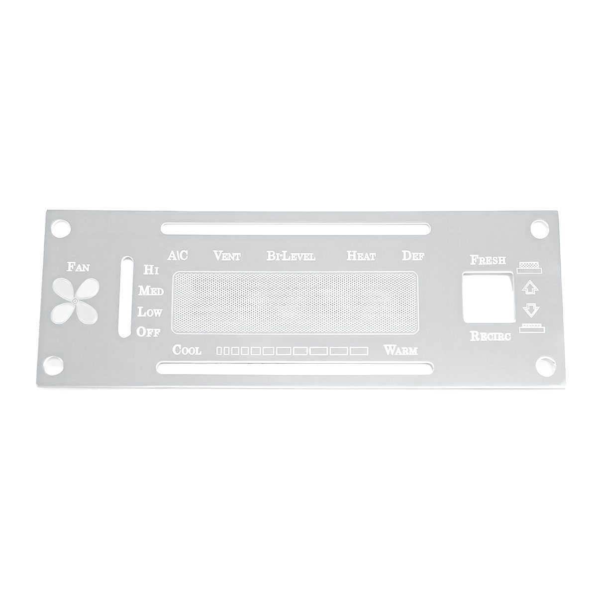 Kenworth Stainless A/C Control Plate With Opening