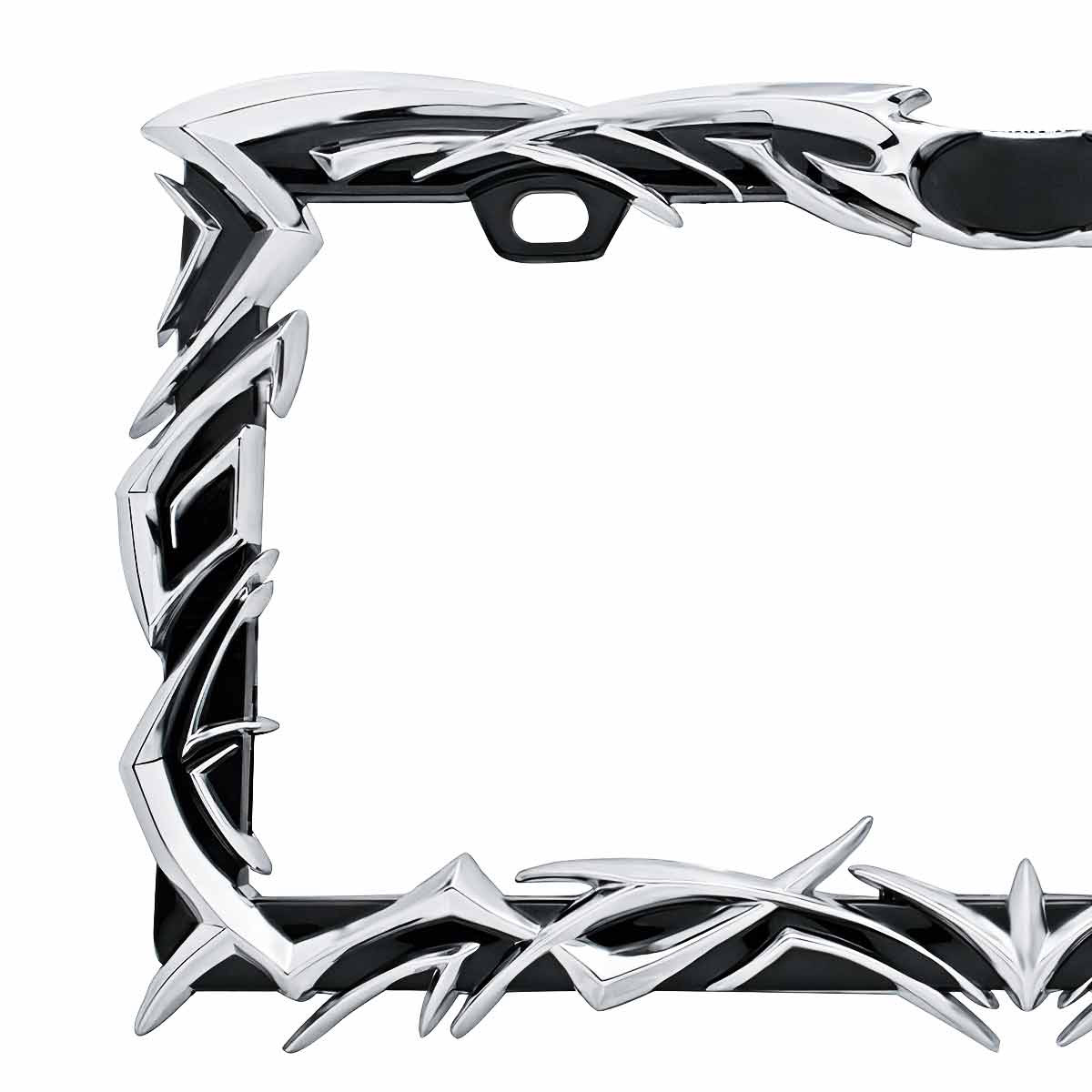 Tribal Flame License Plate Frame - Chrome - Thumbnail 2