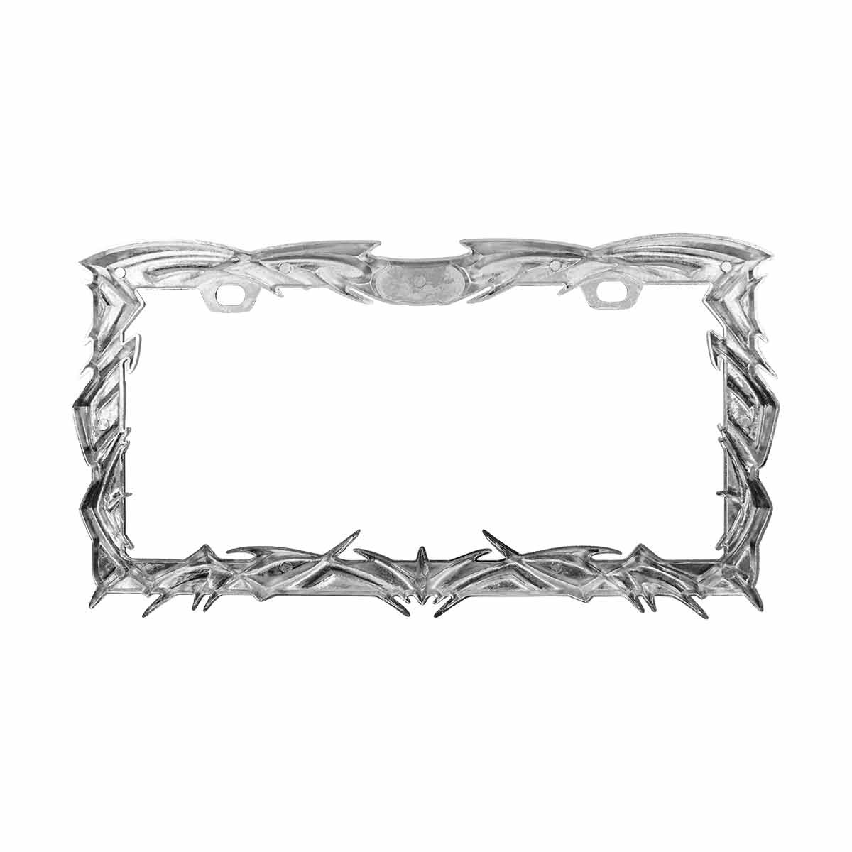 Tribal Flame License Plate Frame - Chrome - Thumbnail 3