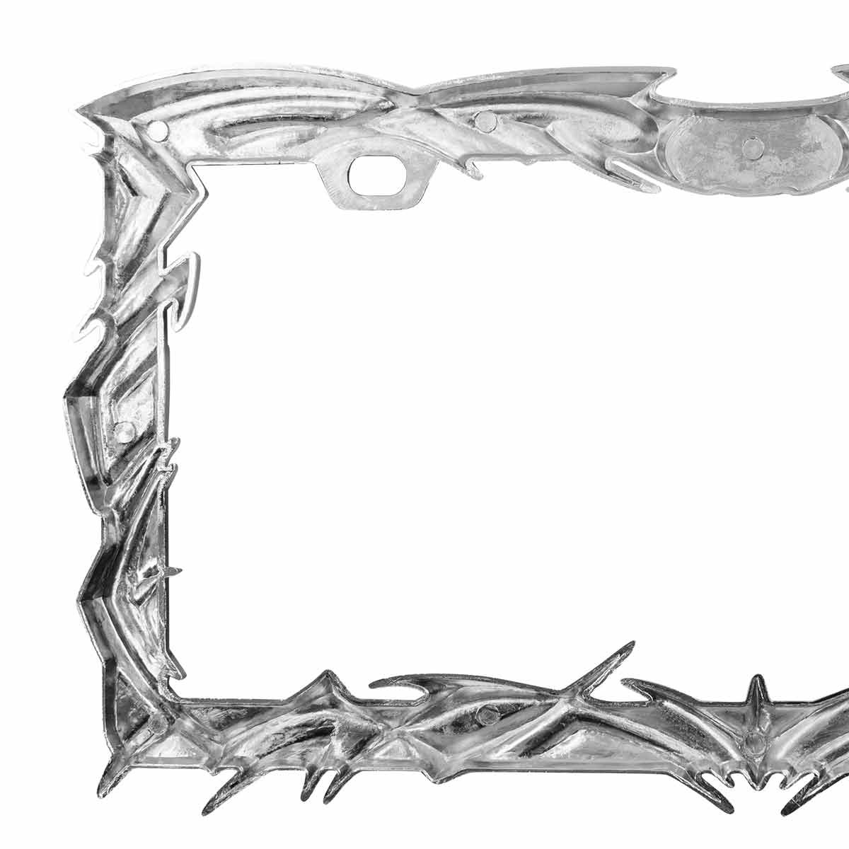 Tribal Flame License Plate Frame - Chrome - Thumbnail 4