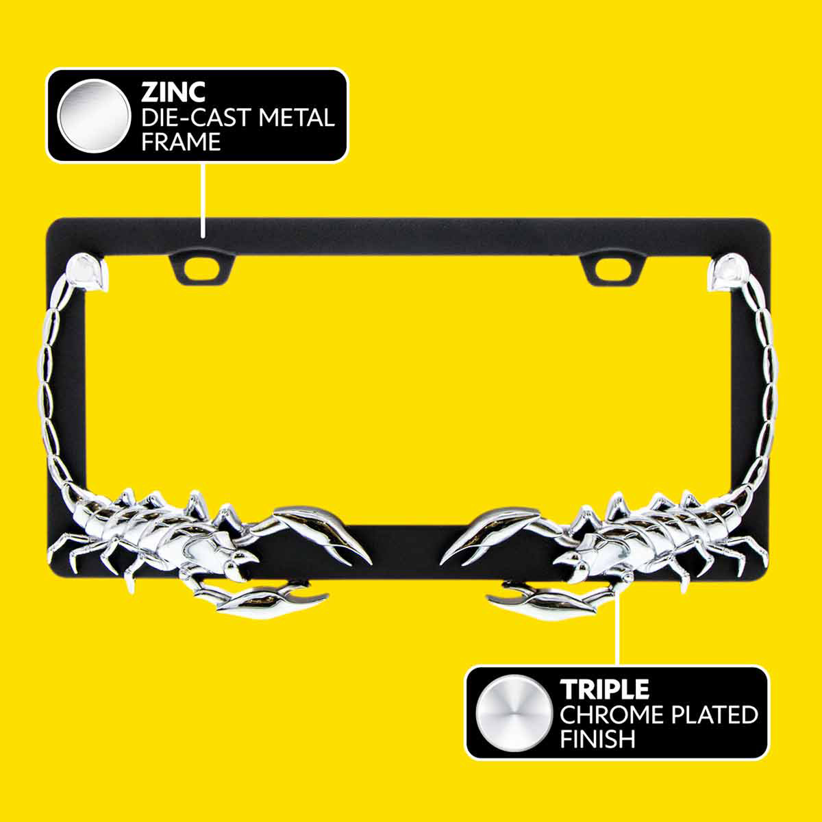 Scorpion License Plate Frame - Chrome - Thumbnail 6