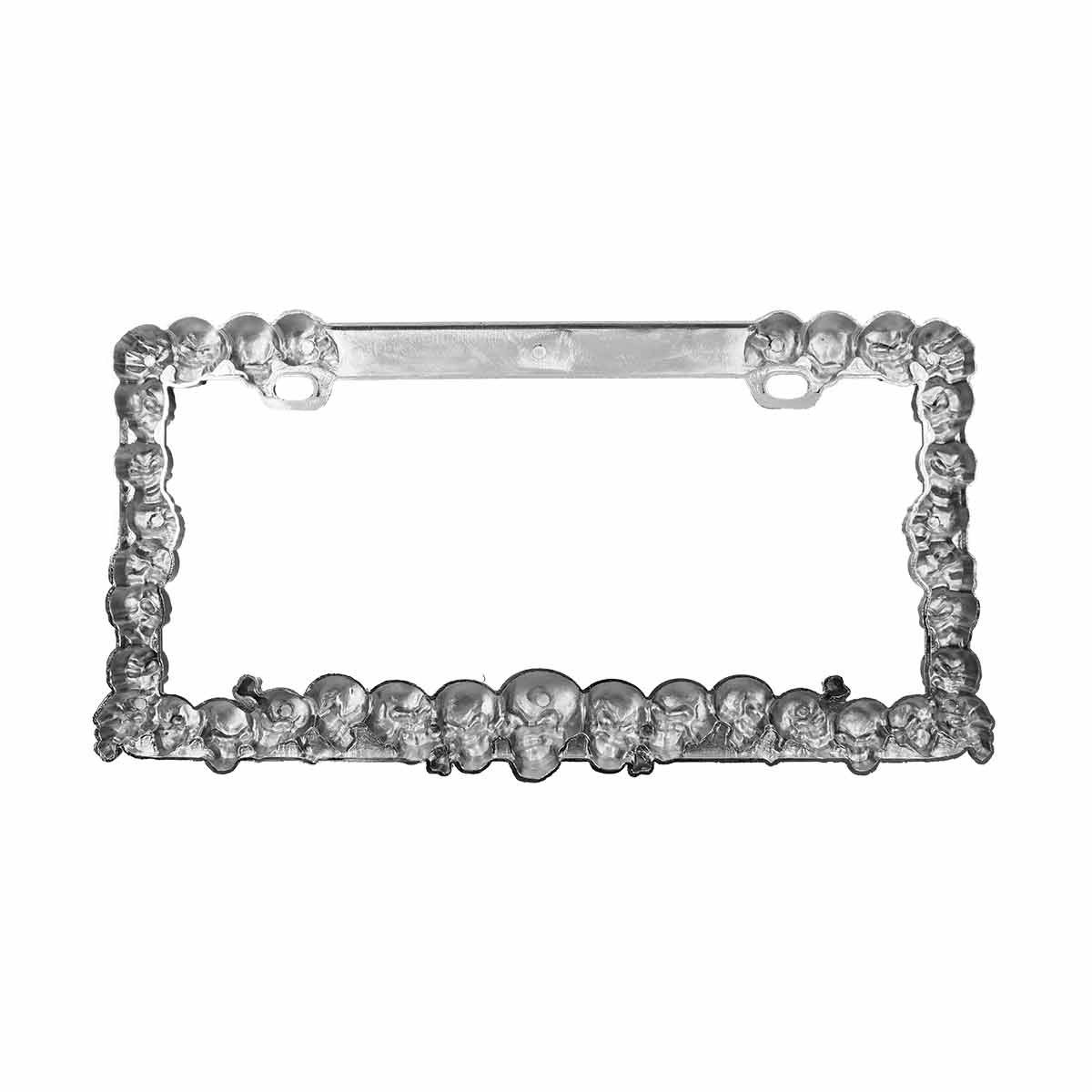 Skull License Plate Frame - Chrome - Thumbnail 4