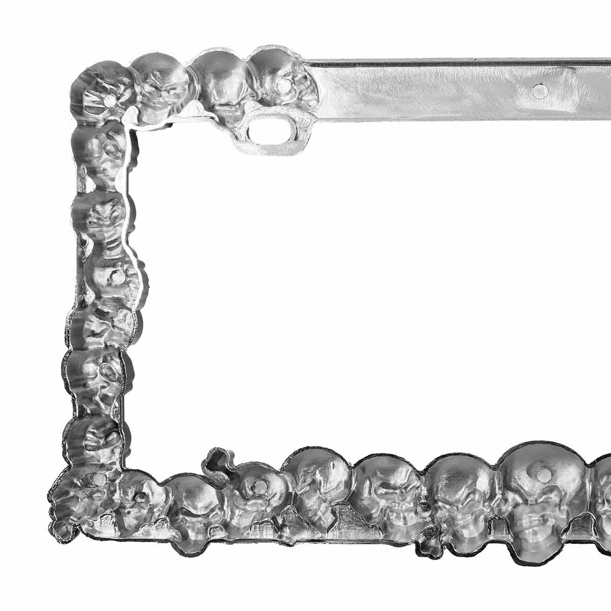 Skull License Plate Frame - Chrome - Thumbnail 5