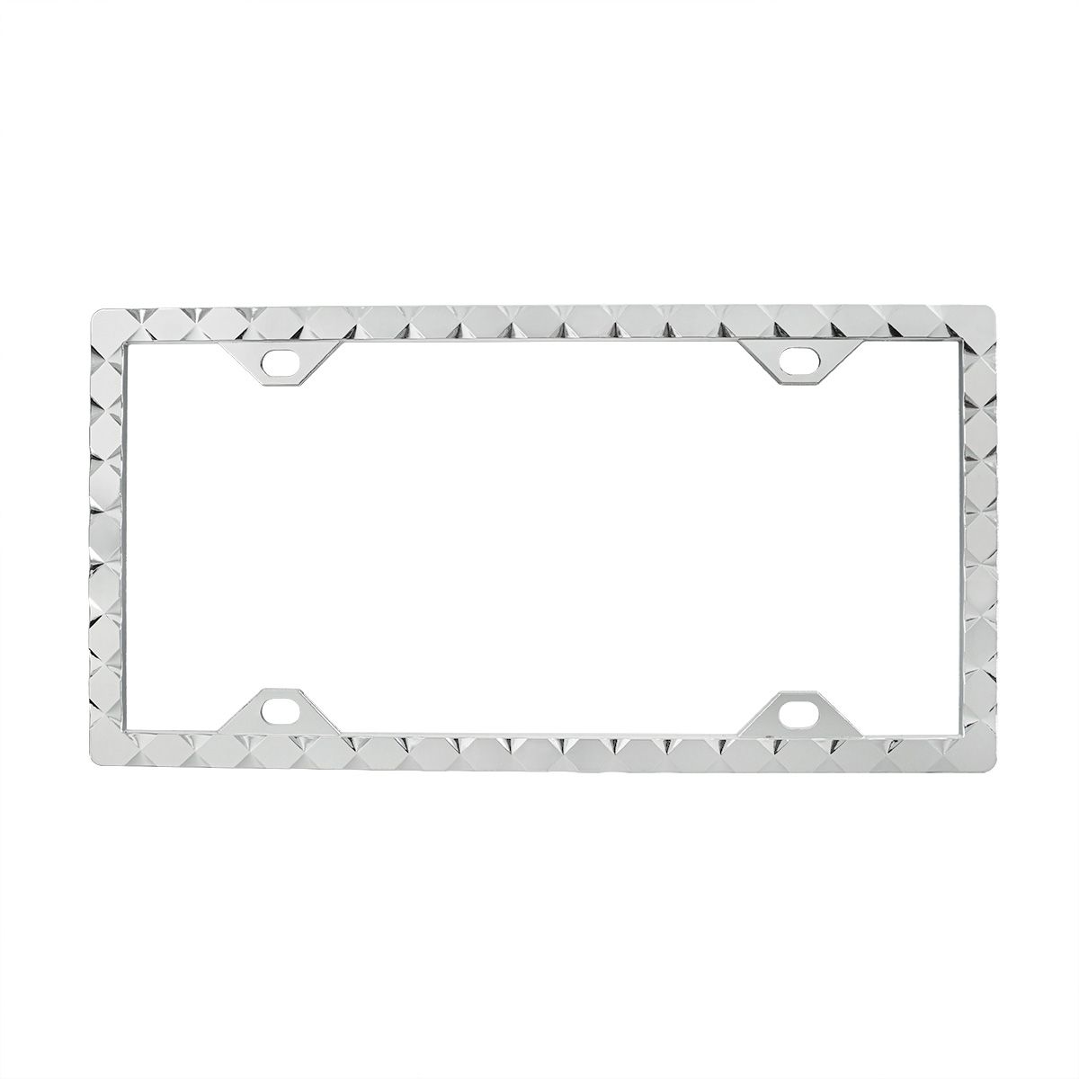 Diamond Pattern License Plate Frame - Chrome