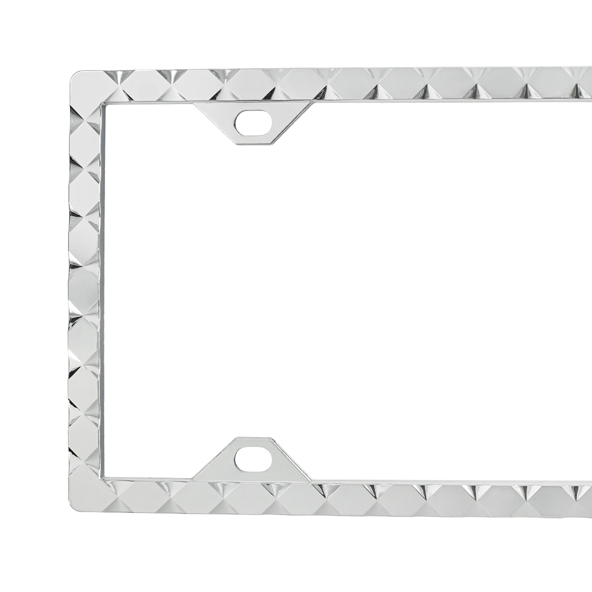 Diamond Pattern License Plate Frame - Chrome - Thumbnail 2