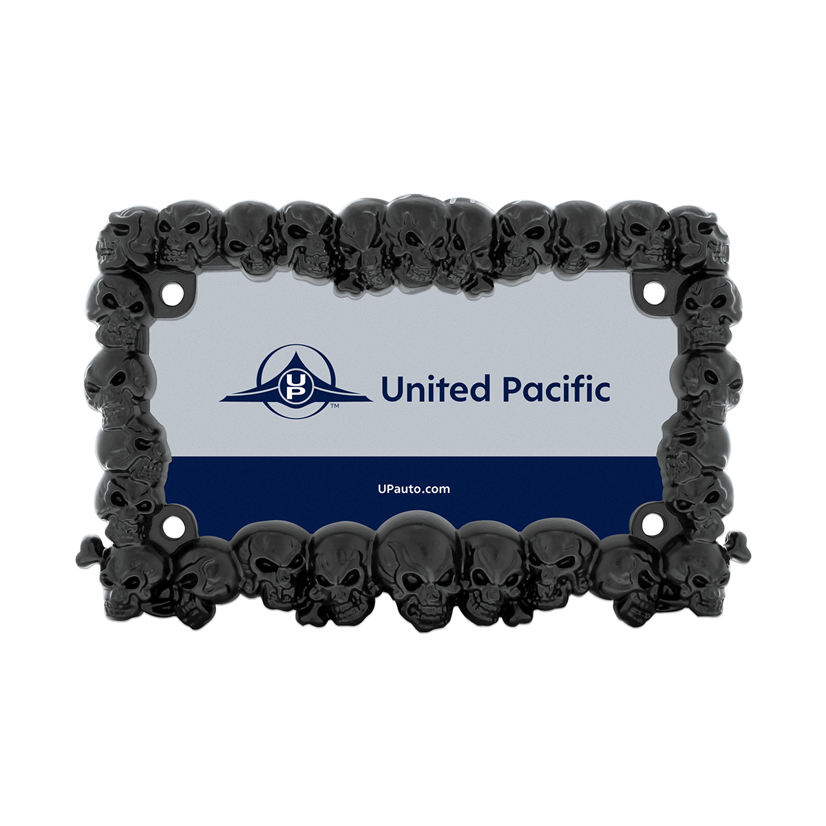 Skull Motorcycle License Plate Frame - Black - Thumbnail 5