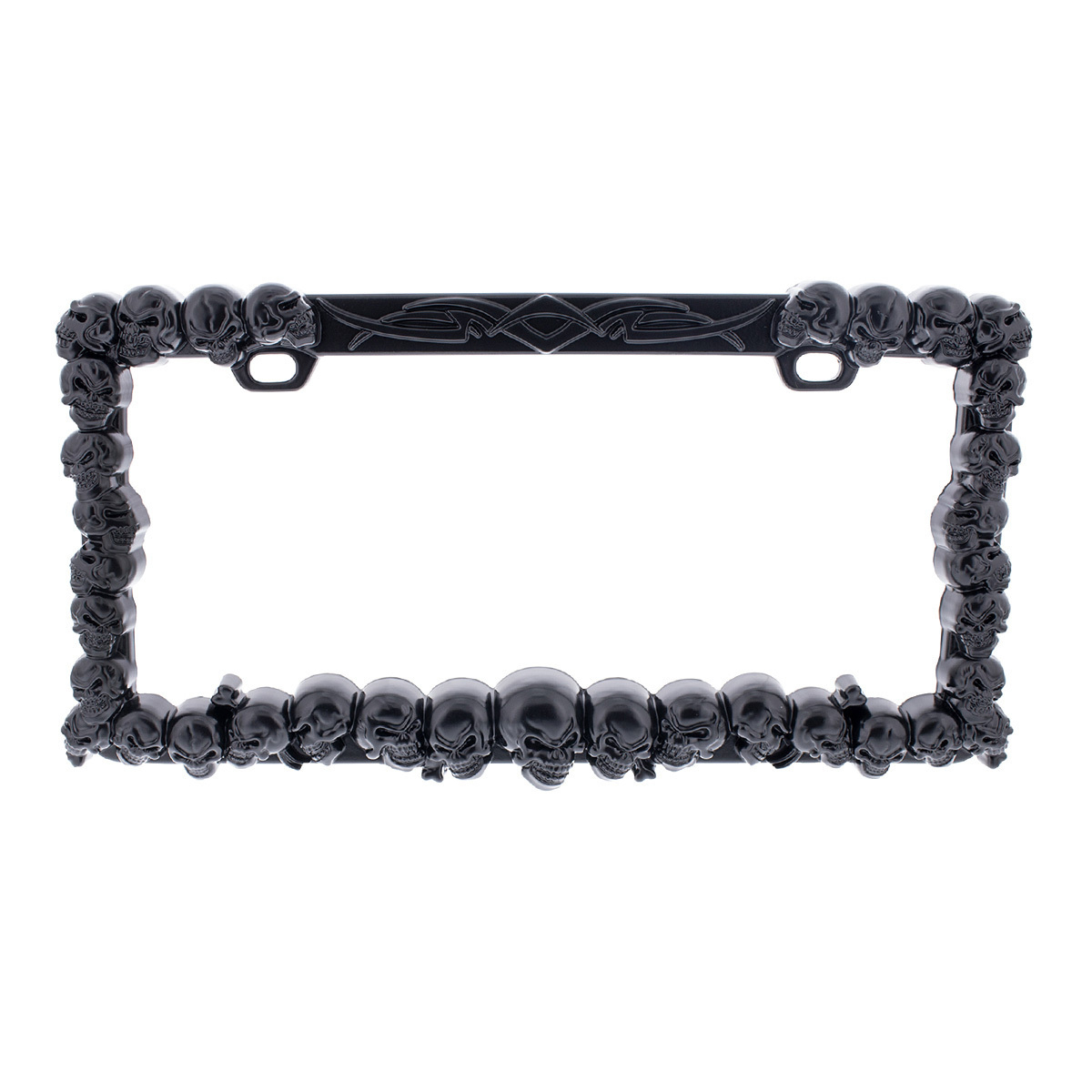 Skull License Plate Frame - Black - Thumbnail 7