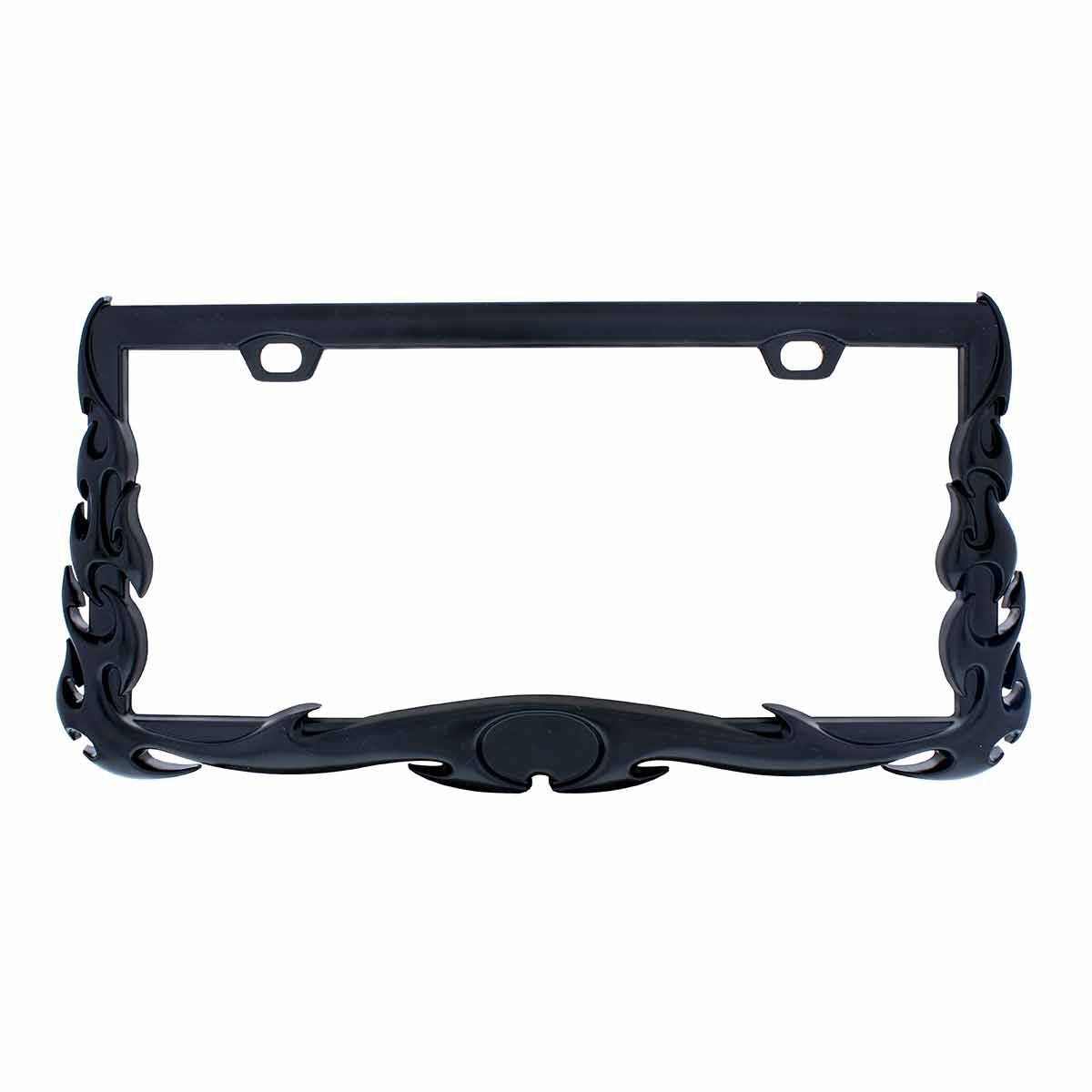 Flame License Plate Frame - Black