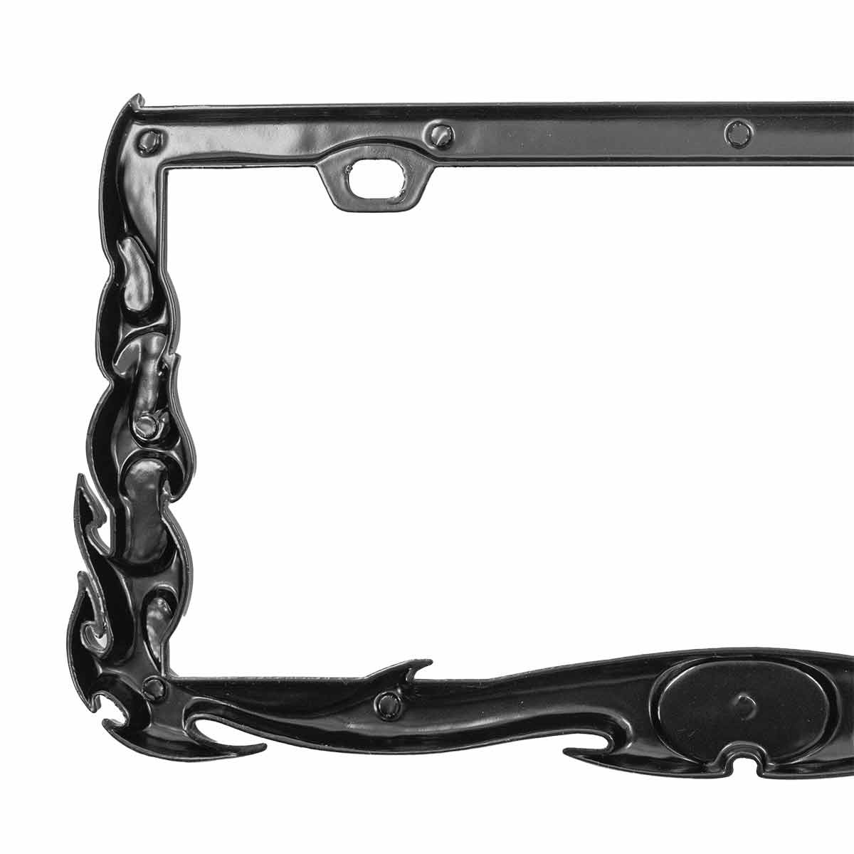 Flame License Plate Frame - Black - Thumbnail 5