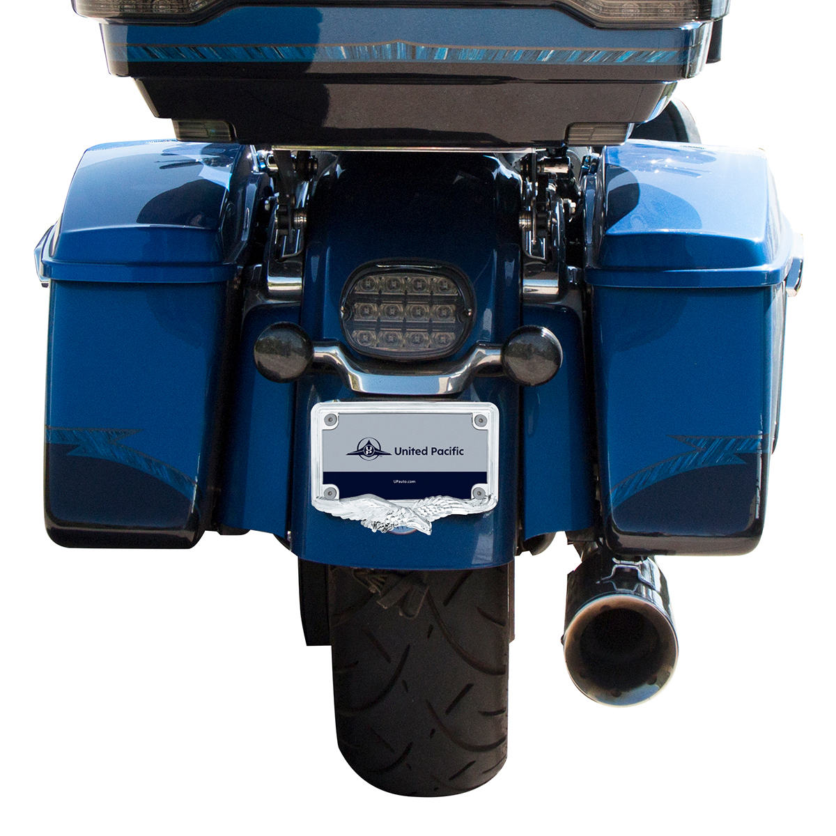 Eagle Motorcycle License Plate Frame - Chrome - Thumbnail 5