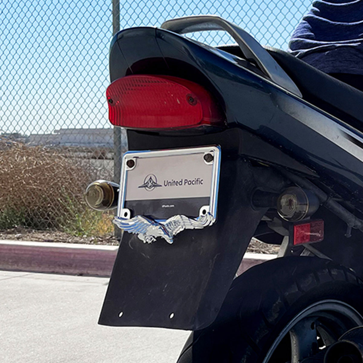 Eagle Motorcycle License Plate Frame - Chrome - Thumbnail 6