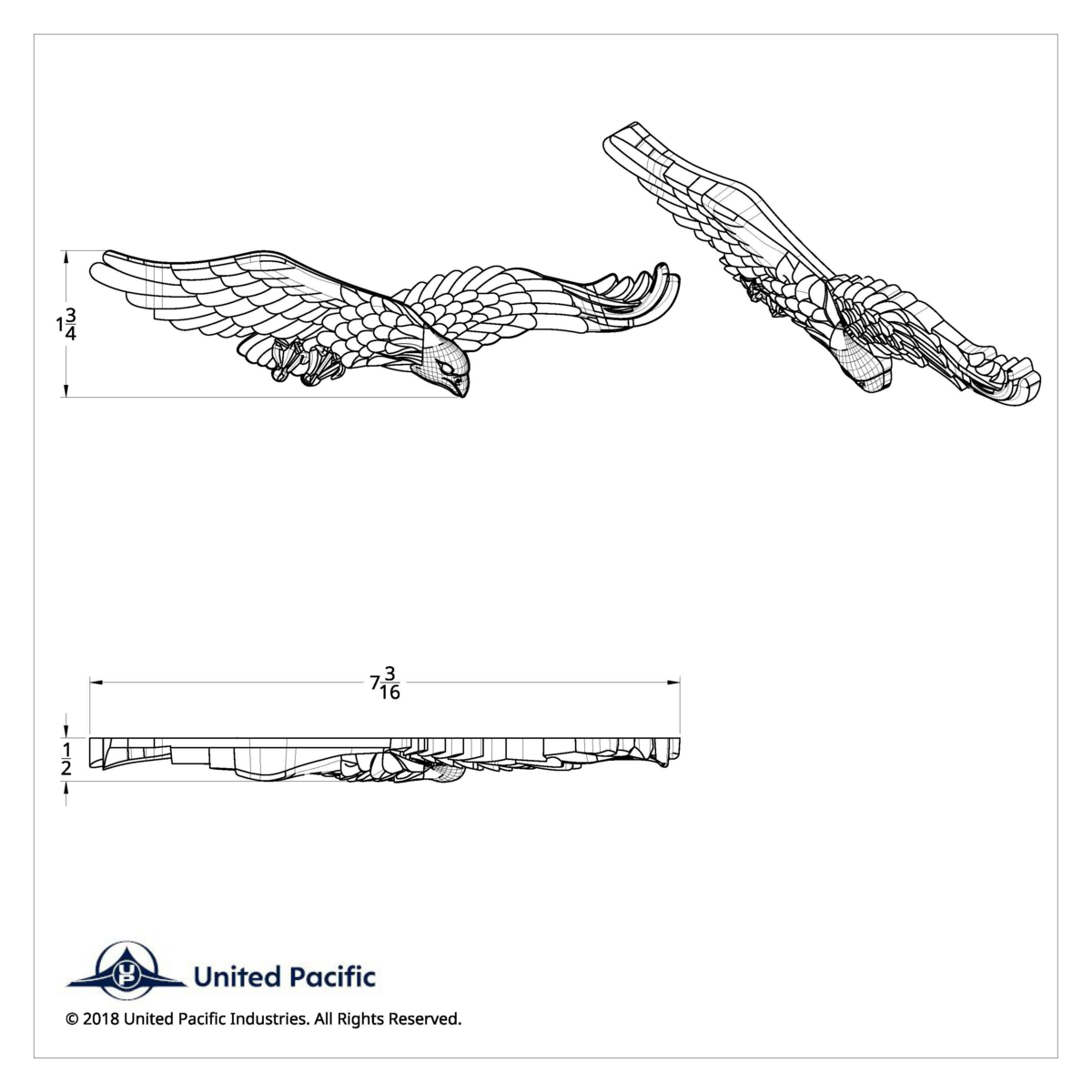 Chrome Plastic Eagle Accent - Thumbnail 5