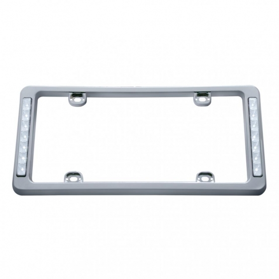 14 LED Chrome License Plate Frame - White LED/Clear Lens