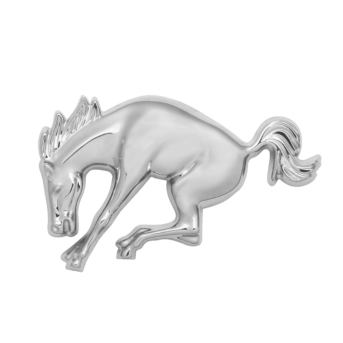 Plastic Bucking Horse Emblem - Chrome - Thumbnail 6